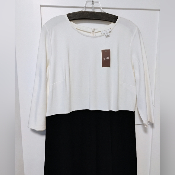 Christian Siriano for J. Jill Cream Black Embroidered Ponte Knit Dress - Picture 4 of 4